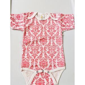 Pink & White Damask Onesie 3-6 months